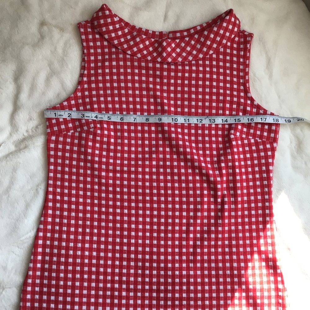 Talbots Red and White Checkered Sleeveless Top Size S - Picture 5 of 5